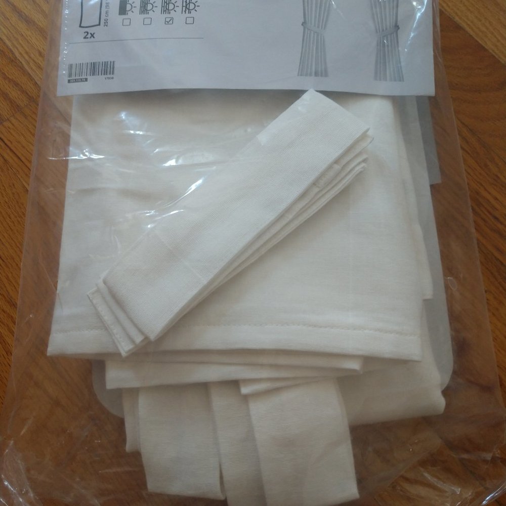 IKEA Lenda Curtains (Brand New, Set of 2) White 55x98